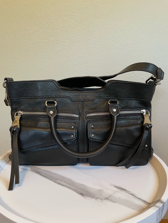 Aimee Kestenberg Handbags - Aimee Kestenberg Black Genuine Leather Road Trip Satchel Bag Purse